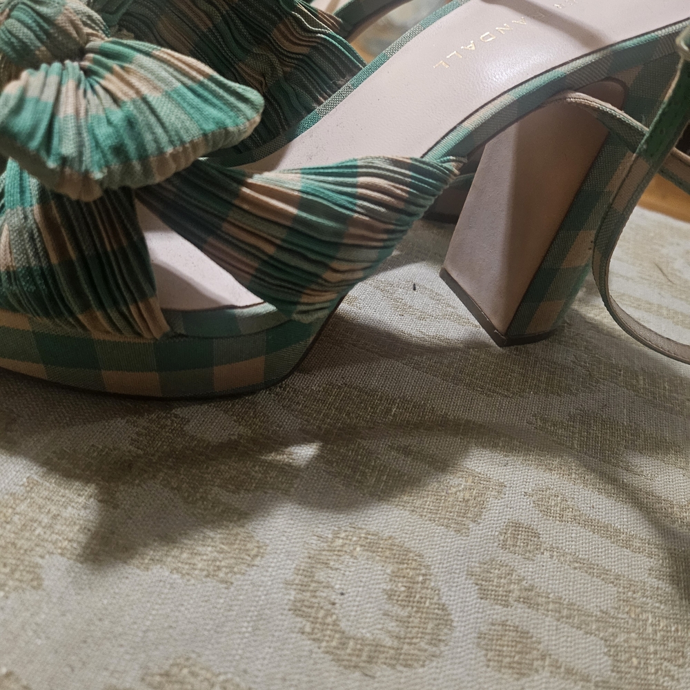 Loeffler Randall Teal and Beige Bow Heels - Picture 3 of 4